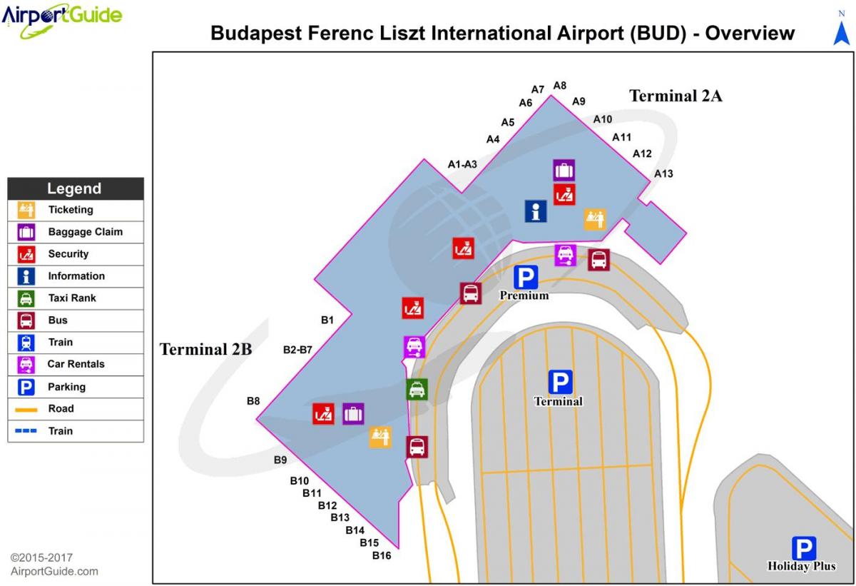 Budapest airport terminal map