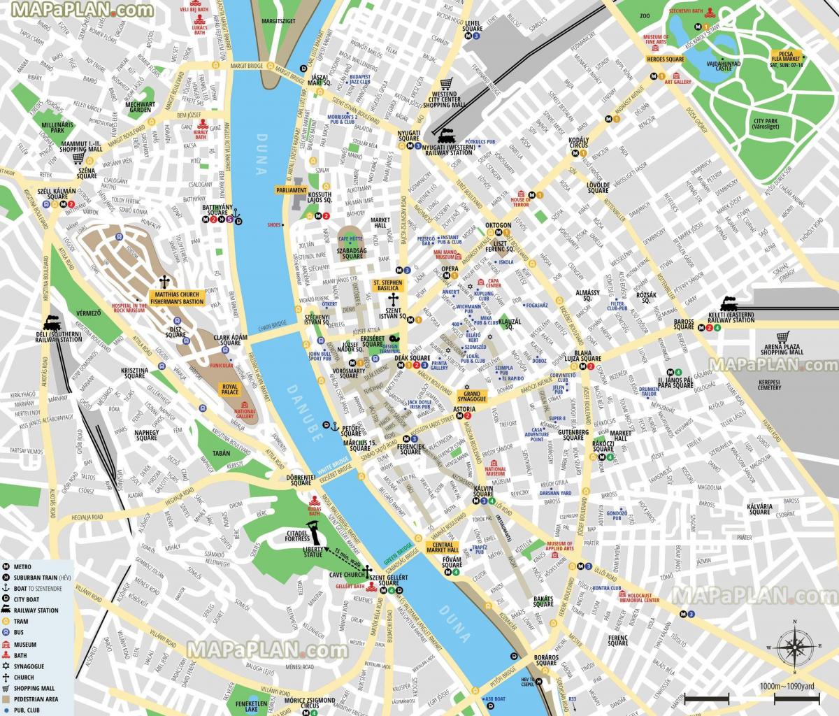 Budapest city center map
