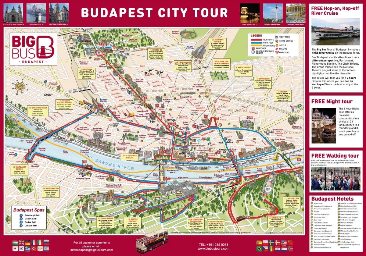 Budapest map Big Bus