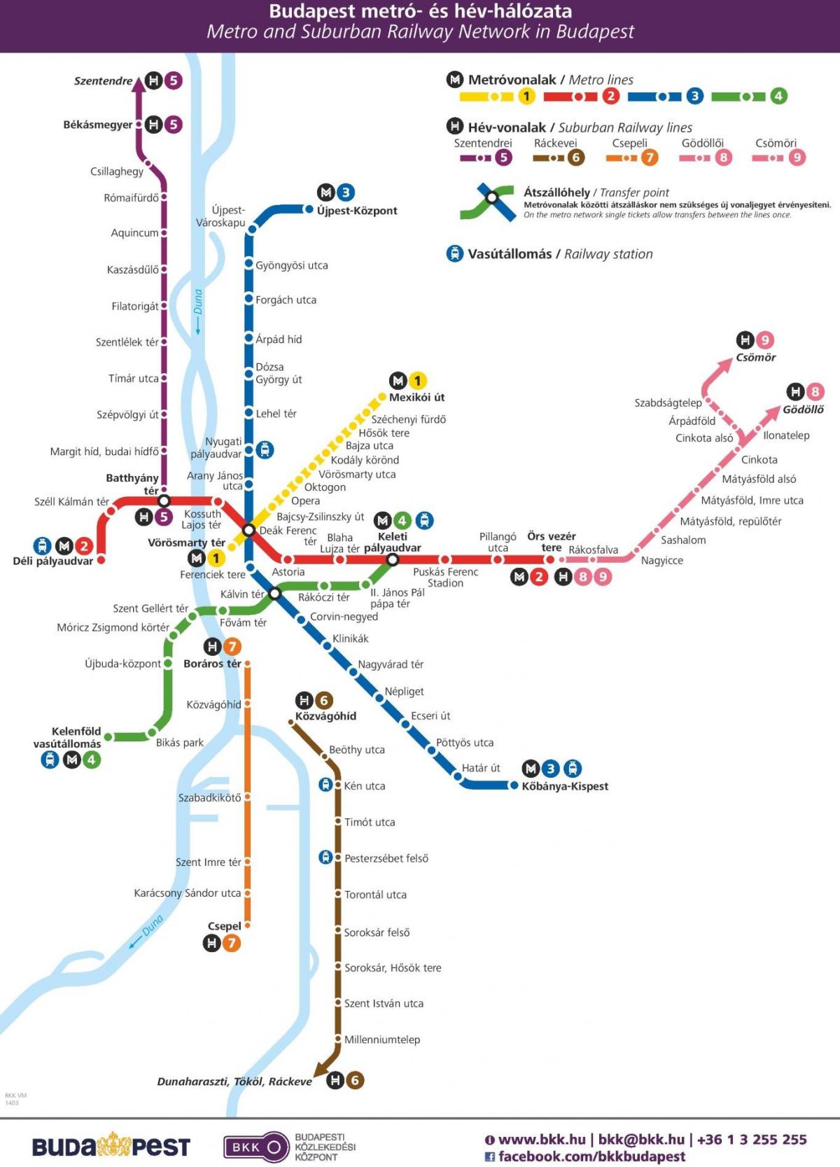 Budapest metro stations map