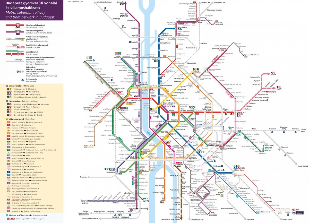 Budapest tram stations map