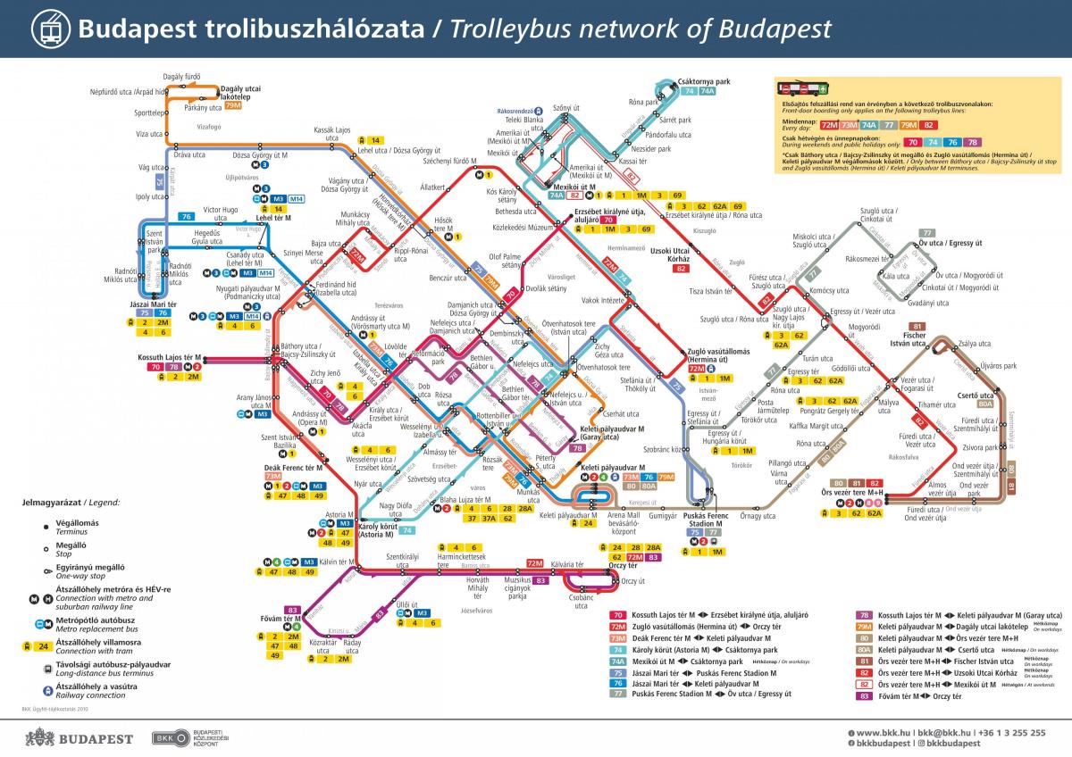 Budapest trolley stations map